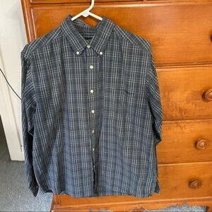 Puritan Long Sleeve Grey Plaid Button Up